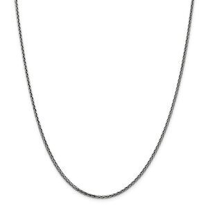 2.25mm Sterling Silver Antiqued Square Spiga Chain Necklace, 22 Inch